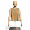 Tank Top in Olive Green w Ochre
