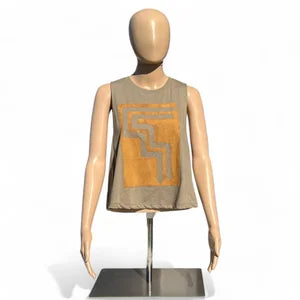 Tank Top in Olive Green w Ochre