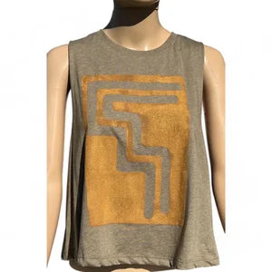 Tank Top in Olive Green w Ochre