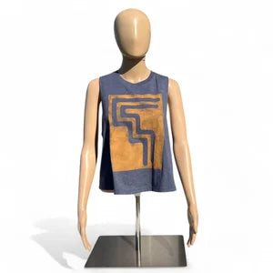 Tank Top in Navy w Ochre