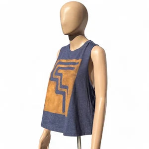 Tank Top in Navy w Ochre
