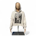 Crop Hoodie in Sand Dust with Black