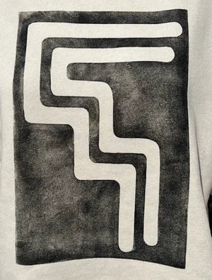 Crop Hoodie in Sand Dust with Black