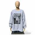 Unisex Crewneck Sweatshirt in Grey or White w Black Print