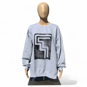 Unisex Crewneck Sweatshirt in Grey or White w Black Print