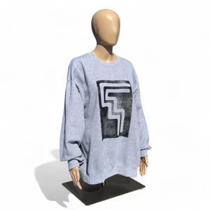 Unisex Crewneck Sweatshirt in Grey or White w Black Print