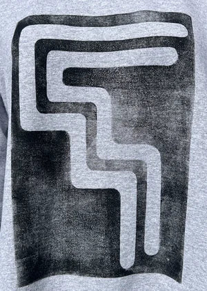 Unisex Crewneck Sweatshirt in Grey or White w Black Print