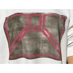 Unisex Crewneck Sweatshirt in White w Magenta sz L