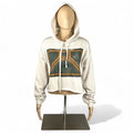 Crop Hoodie in Sand Dust w Neon Orange