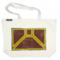Tote in White w Maroon & Yellow Print (Copy)
