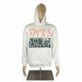 Unisex Hoodie in White with Forrest & Electric Orange Print szL