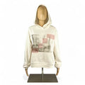 Women's Hoodie in Ivory with Mud & Burnt Orange Print szL