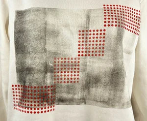 Women's Hoodie in Ivory with Mud & Burnt Orange Print szL