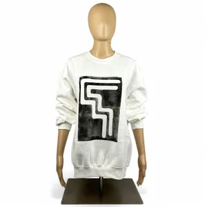 Unisex Crewneck Sweatshirt in Grey or White w Black Print