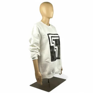 Unisex Crewneck Sweatshirt in Grey or White w Black Print