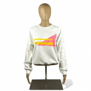 Women's Crewneck Sweatshirt in Off White, Miami Vice Collection SzXS