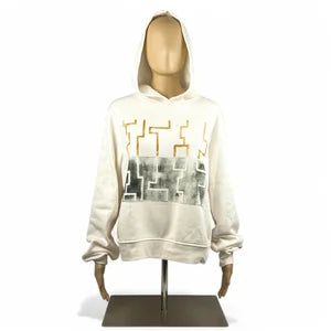 Womens Hoodie in Ivory w Golden Mustard & Faded Forrest szL