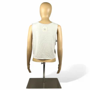 Crop Tank in Light Grey w Electric Yellow szS