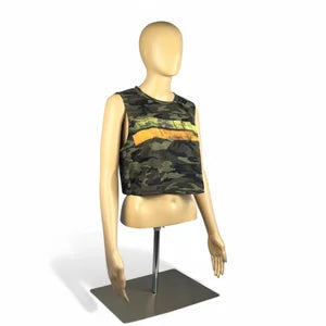 Tank Top in Camo w Neon Yellow & Tangerine szM