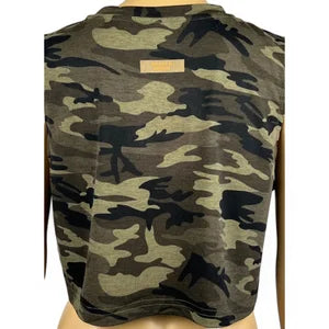 Tank Top in Camo w Neon Yellow & Tangerine szM