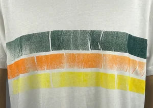 Mens T-Shirt in White, Tangerine, Neon Yellow & Forrest szL