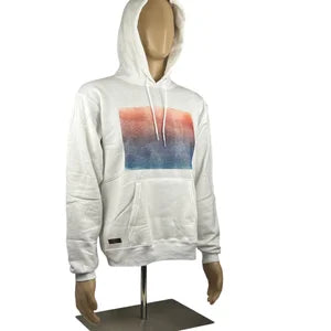 Unisex Hoodie in White with Balayage Print SzS