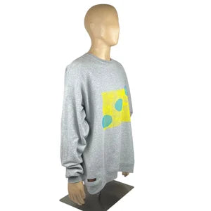 Unisex Crewneck Sweatshirt in Light Heather Grey w Planet Print szXL