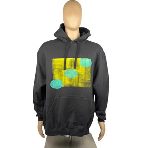 Unisex Hoodie in Black w Planet Print SzL