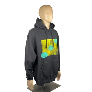 Unisex Hoodie in Black w Planet Print SzL