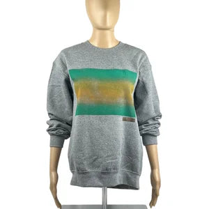 Unisex Crewneck Sweatshirt in Dark Heather Grey w Green Print Size S