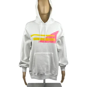 Unisex Hoodie in White with Miami Vice Print sz S